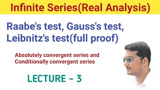 3 Infinite Series  Raabes test  Gausss test  Leibnitzs test  Alternating series test [upl. by Larentia931]