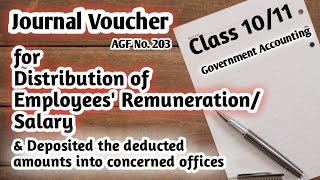 Journal Voucher for Distribution of Employees RemunerationSalary amp deposited into concerned office [upl. by Yekcin]