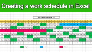 How to create a work schedule in Excel [upl. by Enajharas]