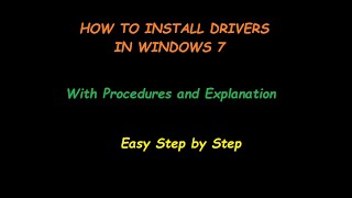 How to install drivers in windows 7  Easy Steps 2020 [upl. by Juanne416]