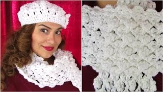 Como Tejer Bufanda ♥ Facil Estilo Encaje ♥ Tutorial [upl. by Anaiad6]