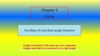 Corollary of Inscribed angle theorem [upl. by Grosmark]