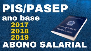 Ano base do PIS abono salarial 2017  2018 e 2019 entenda como funciona [upl. by Terena515]