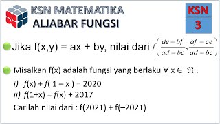 Pembahasan soal olimpiade matematika sma osk Aljabar fungsi 2 [upl. by Dannel]