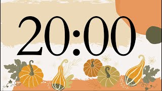 20 Minute Fun Fall Pumpkin Timer Warm Piano Tones at End [upl. by Magnum]