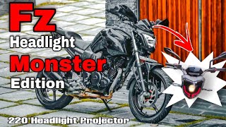 Fzv1 Headlight modified  Fz16 Headlight DRL installation  220 projector on fzv1 [upl. by Fernas]