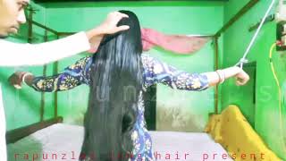 Bengali rapunzleslong hair play by menlong hair roal play bengali housewife [upl. by Llenreb]