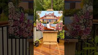 Mansion wedding paint 👀 liveweddingpainter wedding weddingart liveweddingpainting styledshoot [upl. by Nuahsed]