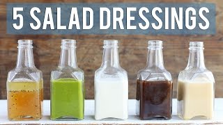 5 Homemade Salad Dressings  EASY  HEALTHY [upl. by Mcclenaghan]