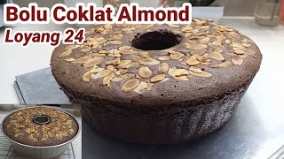 bolu coklat almond  bolu jadul  bolu coklat  bolu panggang loyang 24  bolu 6 telur [upl. by Enirak]