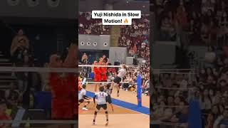 Uji Nishida In slow motion volleyball shortsfeed shortsviral japan viral shorts short spike [upl. by Ettelracs]