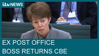 Former Post Office boss hands back CBE as mass exonerations considered  ITV News [upl. by Tavie923]