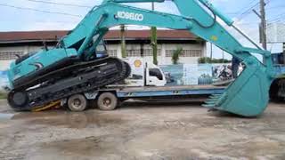 KOBELCO SK480Lc Loading on Truck Trailer [upl. by Wakefield]