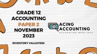 Inventory Stock Valuation Memo  Accounting Grade 12  Nov 2023 Paper 2  Acing Accounting [upl. by Dhu]