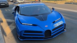 88 million BUGATTI CENTODIECI 2022  driving on public road amp loading on a trailer [upl. by Aihtibat]