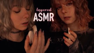 layered ASMR  quotShhquot sensitive Ear Attention amp Massage  close up whispering ear to ear [upl. by Yantruoc]