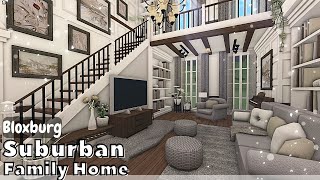 BLOXBURG Suburban Family Home Speedbuild interior  full tour Roblox House Build [upl. by Nolyarg]