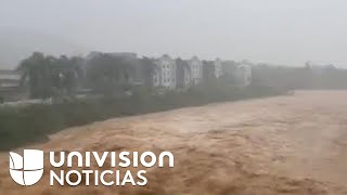 Inundaciones y deslizamientos primeras imágenes de los desastres del huracán Fiona en Puerto Rico [upl. by Jecoa]