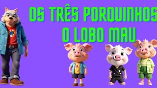 Os Três Porquinhos e o Lobo Mau História infantil [upl. by Rosalinde]