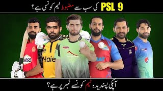 Which Is The Most Strongest Team Of PSL 2024  ALL TEAMS SQUADS PSL 9  psl  Knowledge With MR [upl. by Ojillib255]