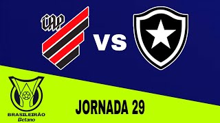 Athletico Paranaense 01 Botafogo en vivo Brasileirao Jornada 29 [upl. by Alesram]