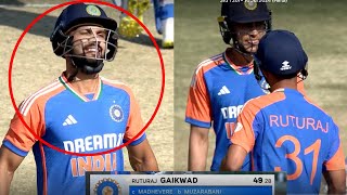 Ruturaj Gaikwad got Emotional after Missing 50  Ruturaj Gaikwad batting today Shubman gill reaction [upl. by Itoc]