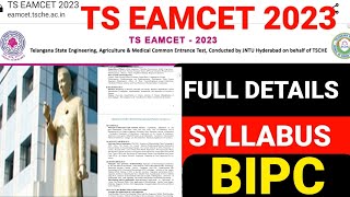 TS EAMCET 2023 SYLLABUSBIPC EAMCET SYLLABUSeamcet2023 tseamcet2023 syllabus2023 [upl. by Anoo]