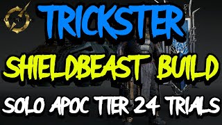 OUTRIDERS TRICKSTER SHIELDBEAST BUILD  SOLO APOC TIER 24 PLAZA OF THE WORTHY amp FINAL ARBITER BOSS [upl. by Relyc627]