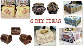 DIY6 Best Jewelry boxes ideas Jewelry Boxes Cardboard craft [upl. by Refiffej]