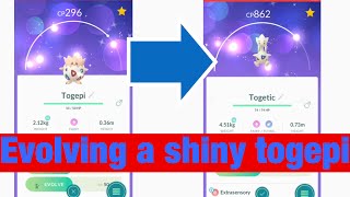 Evolving a shiny togepi into togetic pokemon go [upl. by Nosdivad]