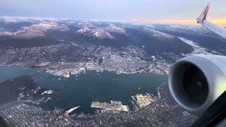 Landing at Vancouver International Airport YVR  WESTJET 7378008 [upl. by Byrne]