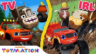 Blaze amp Gasquatch Splash in MUD  Blaze and the Monster Machines Toys  Toymation [upl. by Soluk]