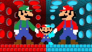 Mario and Luigi Rescue Baby Mario Hot vs Cold Challenge 100 Mystery Buttons [upl. by Xavier576]