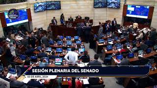 SESIÓN PLENARIA DEL SENADO  03 de Abril 2024 [upl. by Anaujd]