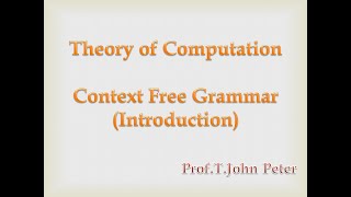 Context Free GrammarCFG  Introduction [upl. by Ahsena624]