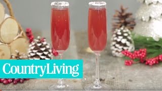 Poinsettia Champagne Cocktail  Country Living [upl. by Nnyroc]