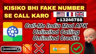 CallMe India Mod APK Unlimited Calling Unlimited Credits fakecall fakecallprank [upl. by Ahsiemat]