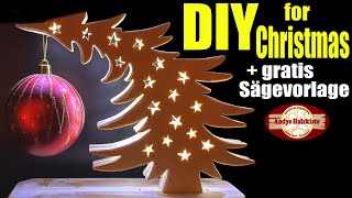 Weihnachtsdeko selber machen aus Holzgratis Sägevorlage  Christmas decor Free Template included [upl. by Annatsirhc]