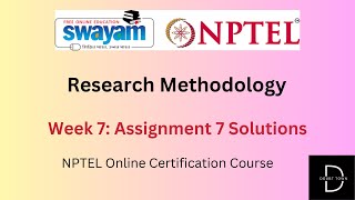 Research Methodology Week 7 Assignment Answers Jan 2024 NPTEL [upl. by Jyoti]