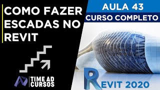 Aula 43  Como fazer escada no revit Escada helicoidal reta em L em U  Curso de Revit 2020 [upl. by Tatianas808]