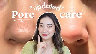 How to reduce the appearance of your PORES ✨ updated pore care routine [upl. by Lonyer]