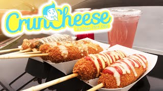 Cheesiest Corndogs Ever CrunCheese Las Vegas Korean Hotdog  Trending Vegas [upl. by Zina]