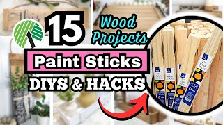 TOP 15 DIYS Using PAINT STICKS  Easy Dollar Tree DIY Wood Projects [upl. by Edalb170]