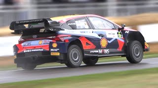 Hyundai i20 N Rally1 WRC  Pure Sound  Neuville amp Lappi at Goodwood FOS [upl. by Ecirpac]