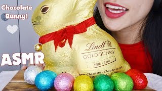 ASMR GIANT LINDT CHOCOLATE BUNNY EASTER EDITION  SOFT EATING SOUNDS [upl. by Naimad654]