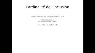 Cardinalité partie 3  Cardinalité de linclusion [upl. by Loveridge]