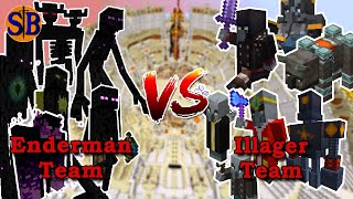 Illager Team vs Enderman Team  Minecraft Mob Battle [upl. by Ttelracs]