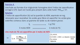 4 TD2 Exercice 4 Biochimie Structure des lipides par Bouseba B [upl. by Tinor]