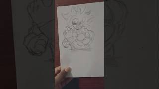 Firt time I try anime drawing  Freehand Methodshorts youtubeshorts anime goku [upl. by Adis386]