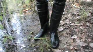 Rubber boots in water M2U00564MPG [upl. by Ahsienahs924]